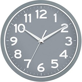 Wall Clock - Akcisot 10 Inch Gray Wall Clocks Battery Operated Silent Non Ticking - Small Analog Modern Simple Style Clock Decorative for Bathroom/Bedroom/Office/Kitchen/Living Room/School(Gray)
