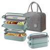 BRYN Brotdose mit Fächern, 1400ml Lunchbox + Besteck + Thermotasche,