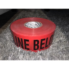 Presco Caution Buried Pipeline Below Underground Tape Red 3" x 1000'