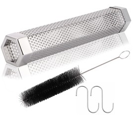 Natudeco Smoke Tube BBQ Smoker Box 304 Stainless Steel Smoke Generator Grill Portable Grill Tools for Hot or Cold Smoking 5 Hours of Burning Smoke