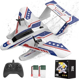 DEERC 3CH Amphibious RC Plane for Water, Land & Air, Remote Control Airplane Flying Boat Toys,2.4GHz 6-axis Gyro Stabilizer RTF Glider Aircraft Jet for Kids Adults Beginners Boys