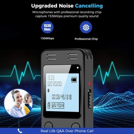 128GB Digital Voice Recorder with Playback - EVISTR 9296 Hours Voice Activated Recording Device Audio Dictaphone with Password MP3 Player for Lectures Meetings