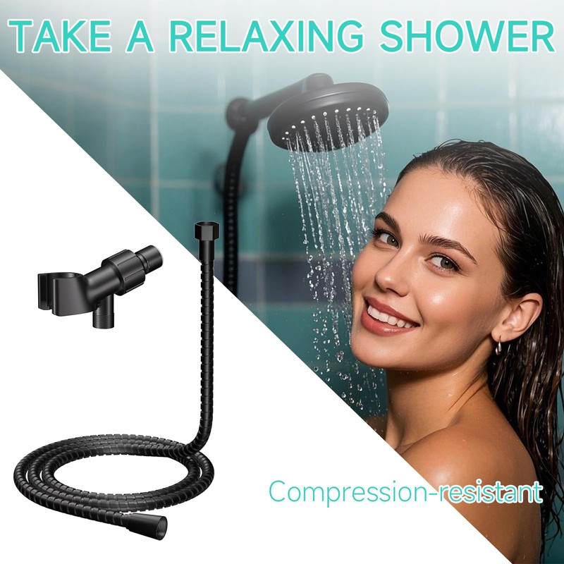 Adjustable Handheld Shower Head Holder- Premium ABS Bracket- Brass Ball