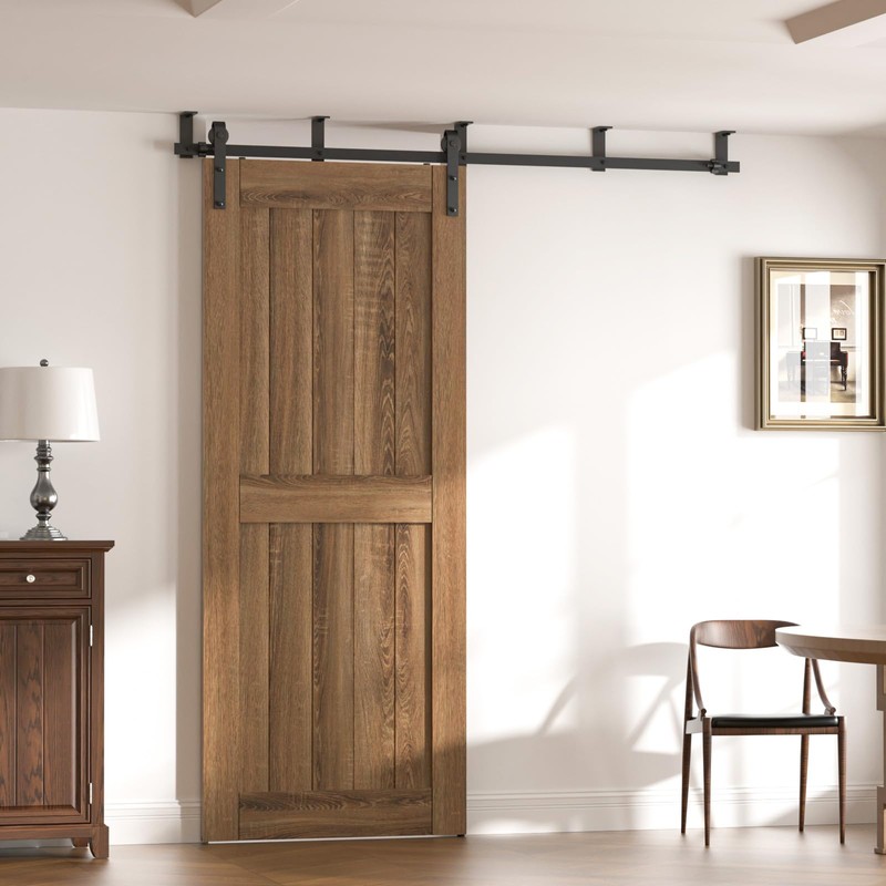 CCJH 4FT Ceiling Mount Bracket Sliding Barn Door Hardware Kit