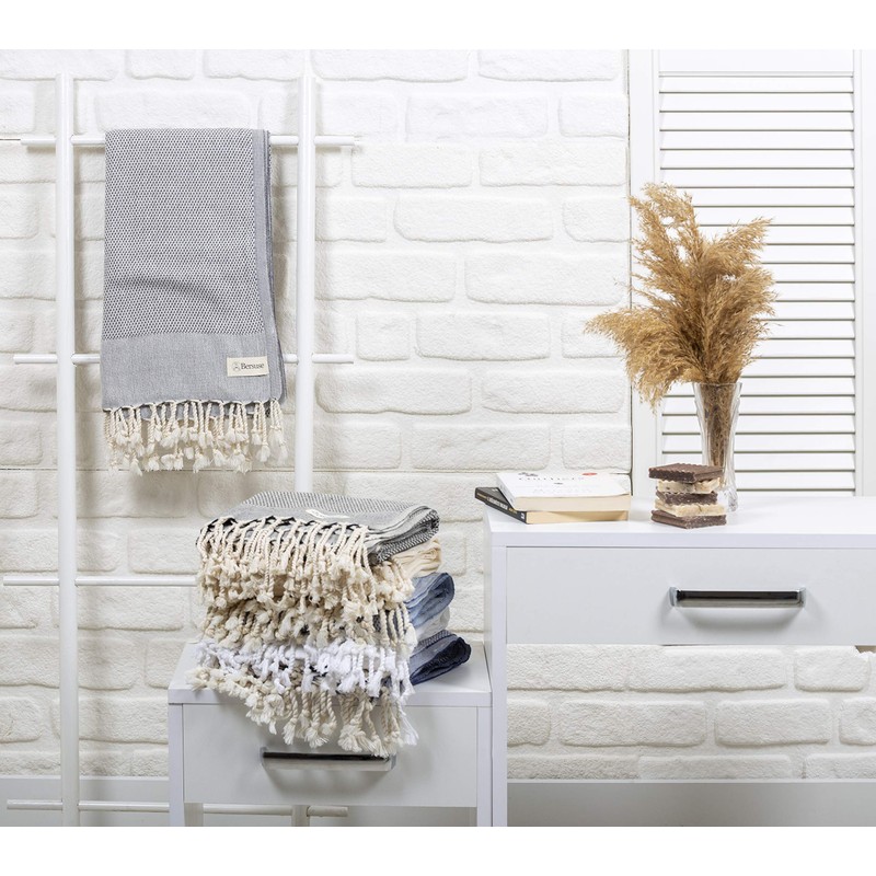 Bersuse 100% Cotton - Ventura Turkish Hand Towel - Anthracite