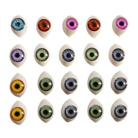 100pcs Doll Eyeball Plastic Scary Eyes Oval Flat Eyeball for DIY Animal Stuffed Toys Sewing Craft Puppet Bear Doll Making 12x16MM Mixed Color