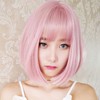 wig sweet short bob full wig bob straight semi-long natural