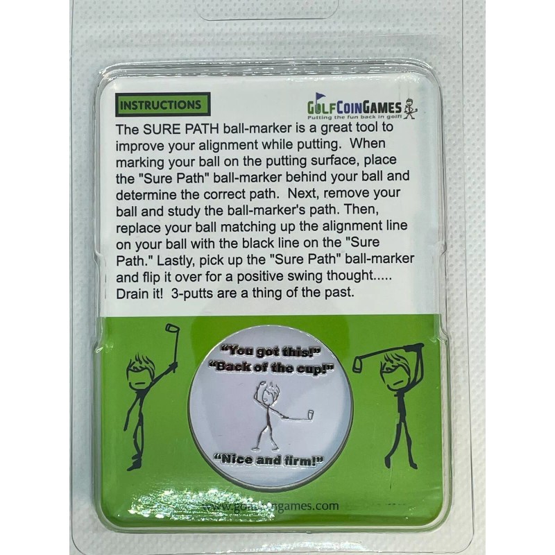 Golf Putting Aid - The Sure Path Ball-Marker (Alignment with