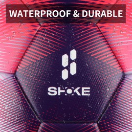 SHOKE Pelota de entrenamiento de fútbol con gradiente único fucsia tamaño 5 pelota de fútbol con piel sintética retención de aire multicapa impermeable para una larga vida útil, gran regalo para el día de la madre, color morado y rojo