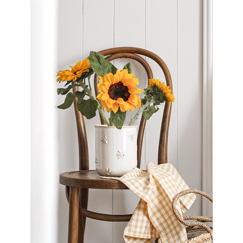 LE TAUCI Utensil Holder for Kitchen Counter - 6.9"+5.3" Ceramic