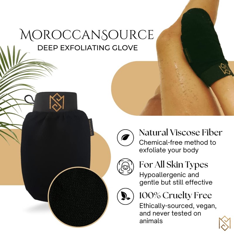 MS Moroccan Black Soap and Exfoliating Glove Kit for Body