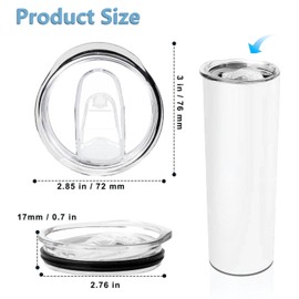 SANTUO 8Pcs Tumbler Lids Skinny Replacement Lids for Mouth Tumbler Cup Spill Proof Clear Skinny Simple Modern Lid Replacement for Stainless Steel Tumbler Travel Cup Coffee Cup