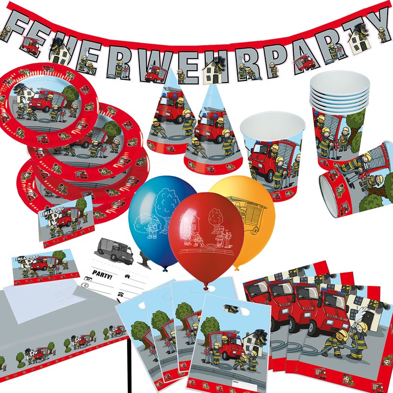 TIB Fire Brigade Plates for Theme Party and Children's Birthday