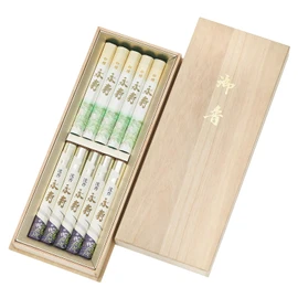 Nippon Kodo Eiju 2 Types, Sandalwood Eiju & Agarka Eiju Paulownia Box, Short Size, 10 Package, 1 Box