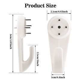 20 Pieces Picture Hangers for Concrete Walls Invisible Nail Wall Hooks Wall Mount Non-Mark Hooks Plastic Hardwall Hanger Hooks for Home Office Picture Photo Frame Hanging Hardware 20lb Load 2 Inches