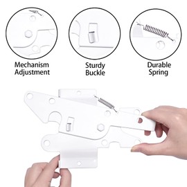 Bordersmover Heavy Duty Gate Latch, Post Mount Automatic Self-Closing Door Latch,for Wooden/Vinyl Fence, Pool,Garden Outdoor, W/Mounting Screws (White)