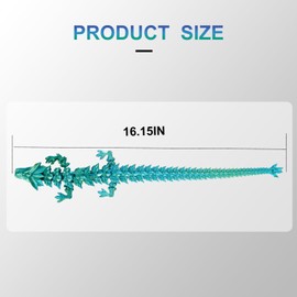 TechHorizonSSU 3D Printed Dragon with Dragon Egg 16.5'' Articulated Dragon Crystal Dragon Fidget Dragon Egg Toys Executive Desk Toys (Gold, Dragon Only)