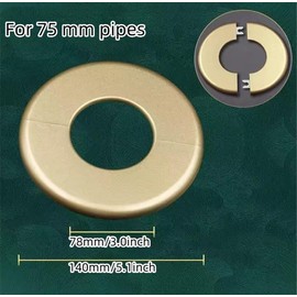 2 Pcs Wall Split Flange Self-Adhesive tape Round Escutcheon Various pipes Plate Cover for Water Pipe Faucet Decoration Accessories (75mm/3.0in)