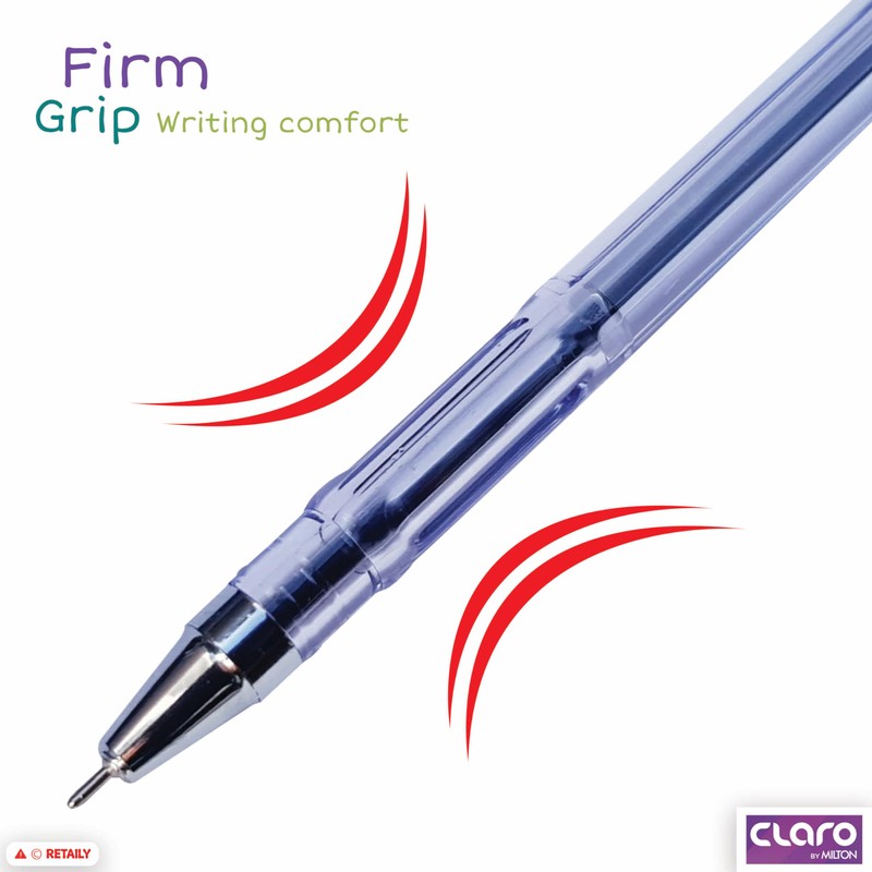 CLARO Technik Ballpoint Pens, BLACK, Fine Point (0.7mm), Pack of