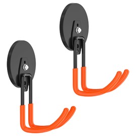 ENUODA Strong Magnetic Hooks Heavy Duty - Magnetic Tool Holder Large Garage Storage Hanger Magnet Utility Hook for Hanging Toolbox, Ladder, Broom, Shovel, Hose, Extension Cord, 2 Pack