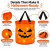 LED Halloween Trick-or-Treat Bucket for Candy – Collapsible Polyester Light-Up