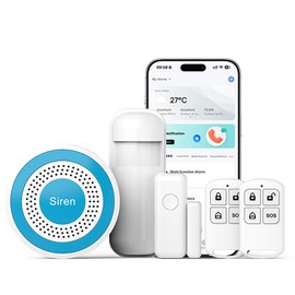 Home Security System with Smart Life or Tuya Instant App Alerts and Instant App Alerts,WiFi+4G Compatible with Alexa and Google DIY Alarm System Kit,Door/Window & Motion Sensors,for Apartment