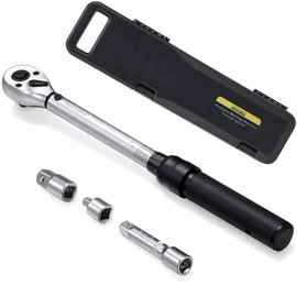 ARUCMIN 3/8-Inch Drive Click Torque Wrench Dual-Direction Adjustable Torque Wrench Set with Storage Case (10-45 ft.-lb./13.5-61 Nm)