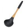 Beille Grey Nylon Ladle with Soft Grip Ergonomic Wooden Handle