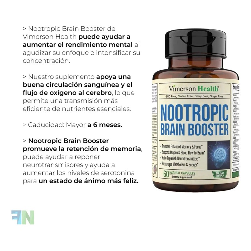 Potenciador Cerebral Nootrópico Vimerson Health 60caps