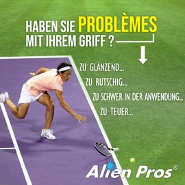 Alien Pros Tennis Grip Tape (6 Handles) - Pre-Cut Tennis Grip Tape for an Easy Grip - Stick on Your Racket for Highest Performance (6 Grips, Black)