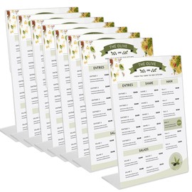 JMIATRY Pack of 8 A5 Table Stands, A5 Stand, Acrylic Stand, A5 Slanted Table Stand, A5 for Photos, Office, Restaurant, Cafe