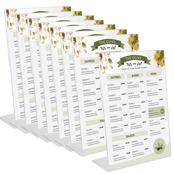 JMIATRY Pack of 8 A5 Table Stands, A5 Stand, Acrylic