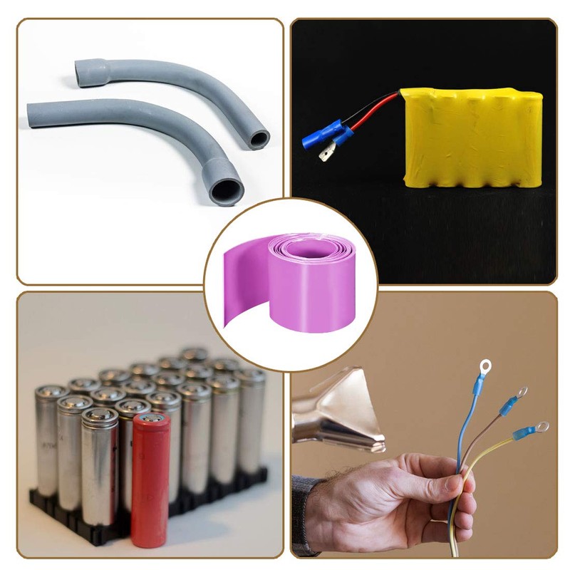 uxcell PVC Heat Shrink Tube 43mm Flat Width Wrap for