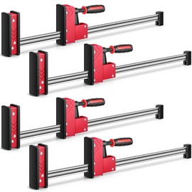 Lanties 4 Pcs 24 Inch Parallel Clamps Set for Woodworking Bar Clamps Parallel Jaw Bar Clamps Carbon Steel Clamp for Woodworker Tools Cabinetry Case Metalworking DIY Projects, 1000 Lbs Load Limit