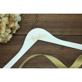 Bride Heart Wedding Hanger, Engraved Painted Bride Heart, Bridal Wedding Gift