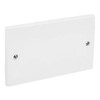 2 Gang Double Twin Blank Plate Cover White Plastic