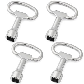 Tarocat Set of 4 square keys, mandrel key, square key, 8 mm, bleed key, heating key, heater bleed key for gas, water meter box, universal key angle