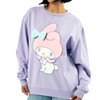 My Melody Big Face Plush Character Women's Purple Crew Neck