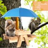Squirrel Picnic Table Feeder Replacement Mini Umbrella for Outside (Blue)