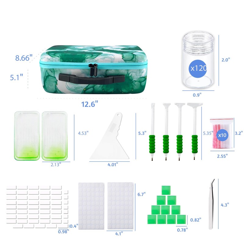 SuSentak Diamond Art Storage Containers with Dot Drill Tools,120 Slots