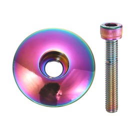 sourcing map 1 1/4" OD Bicycle Headset Stem Top Cap Aluminum Alloy Cycling Headset Cover Stem with M6 Bolt for Mountain Bike Road Bike MTB, Colorful