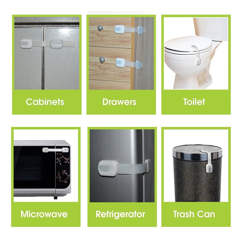 W-Plus Multi Use Adjustable Child Safety Strap Latches Locks, 8