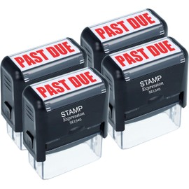 StampExpression - Past Due Office Self Inking Rubber Stamp - Red Ink (A-5115) (4 Pack)