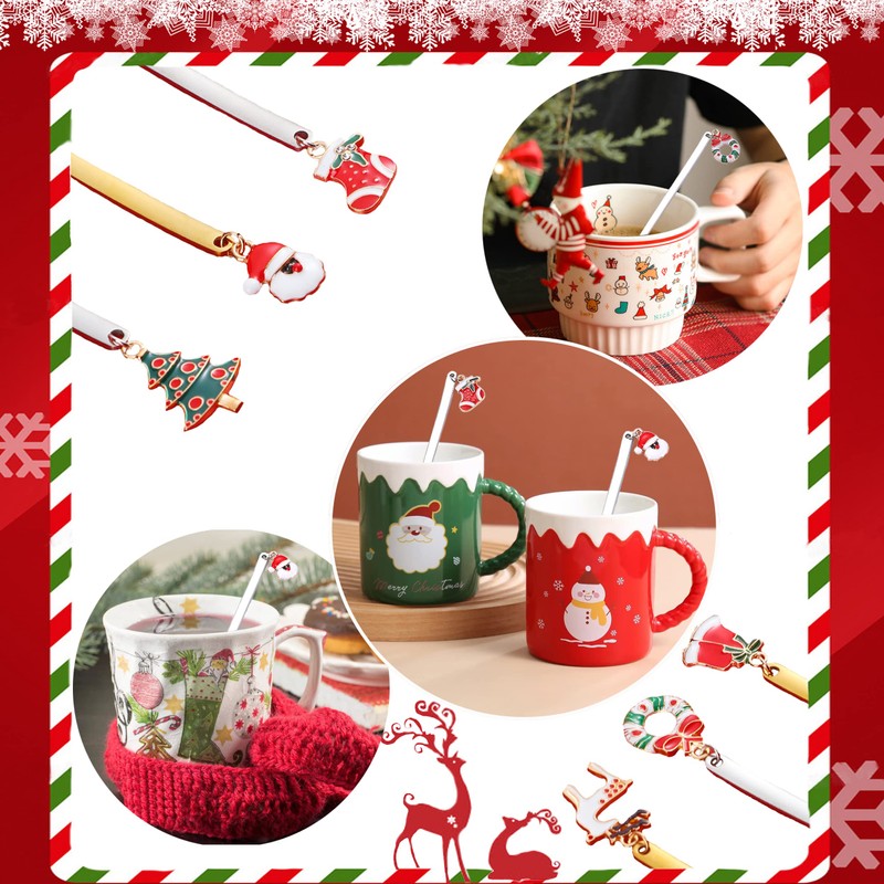 ESRISE Christmas Coffee Spoon, Christmas Coffee Spoon, Stainless Steel Coffee