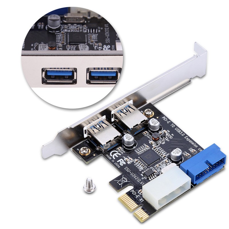 PCIE To USB3.0 Expansion Card Adapter With Front 19PIN Interface