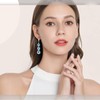 LMXXVJ - Juego de collar y aretes largos, chapado en