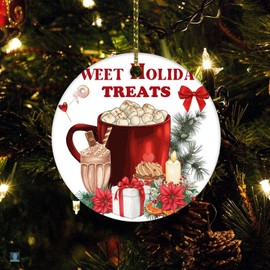 DOREENABE Sweets Holiday Treats Christmas Ornament Christmas Candy Cane Ornament Xmas Present Holiday Ornament for Home Christmas Tree Decor