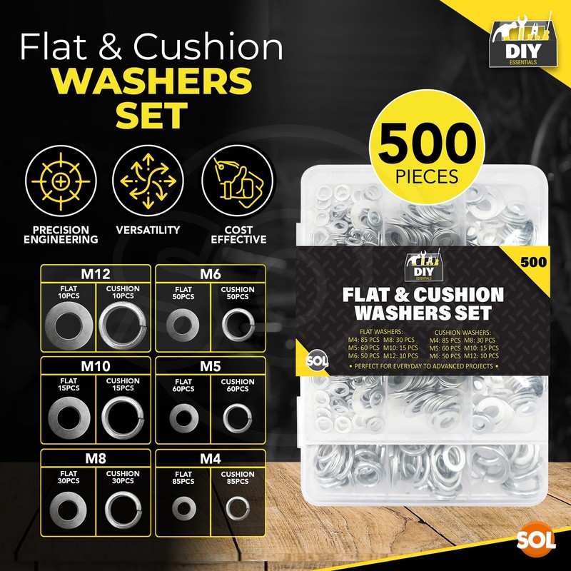 500pk Washer Set Consist of M4 Washers M5 Washers M6