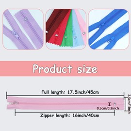 YAKA 60 Pack of 16 Inches Mix Nylon Coil Zippers Bulk - Supplies Zippers for Tailor Sewing Crafts (20 Color)