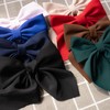 Silky Satin Hair Bows for Women 3Pcs Dark Green Hair